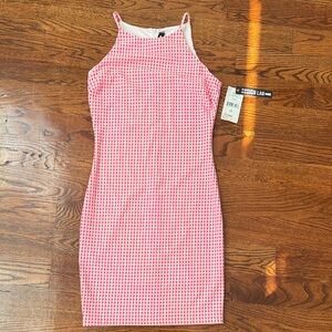 NWT Design Lab Lord & Taylor White/Pink  Mid Dress